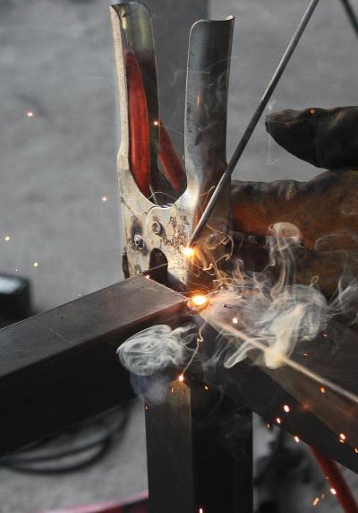 Detailaufnahme einer Metallkonstruktion